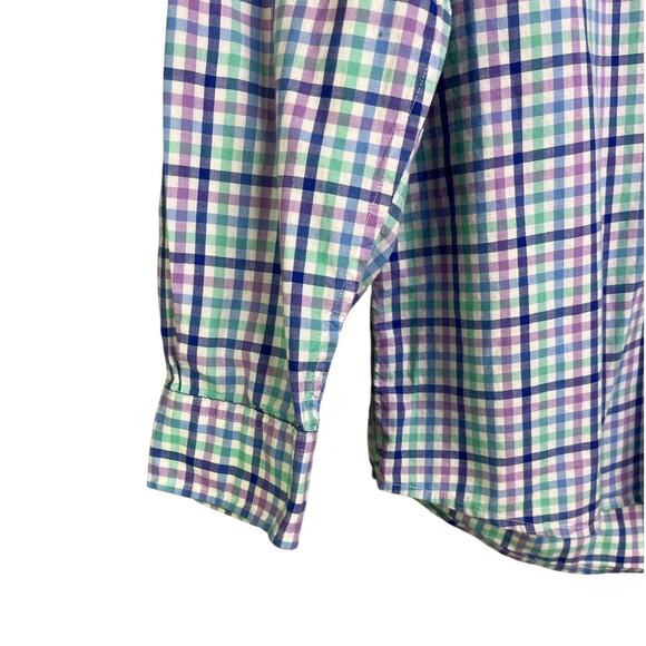 Vineyard Vines Button Down Shirt Boys L 3W0566 Whale Shirt Long Sleeve Checkered - Picture 6 of 11